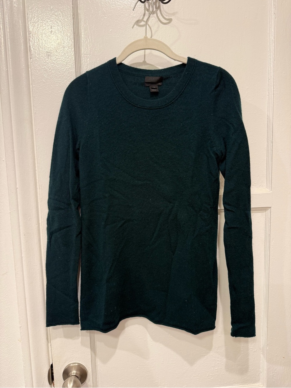 J. Crew Deep Teal Long-Sleeve Crewneck Top